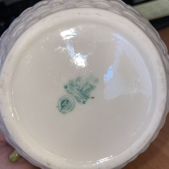 Belleek Shamrock Basket Weave 6” Water /Juice Pitcher 6th Green Mark 1965-1980 - Picture 7 of 8